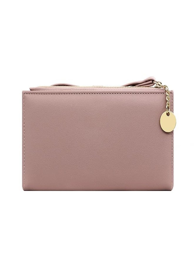 أليكسفيان محفظة نسائية أنيقة بتصميم حزام طويل وردي اللون، قابلة للطي، مزودة بمنظم بطاقات، وحامل لـ 12 بطاقة، و3 جيوب طويلة، وجيب طويل بسحاب للعملات المعدنية. تتضمن المحفظة حامل بطاقات، و3 جيوب طويلة، وجيب طويل للعملات المعدنية. - Image 3